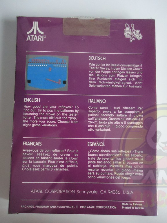 CIRCUS ATARI-ATARI VCS 2600-NTSC-BRAND NEW.