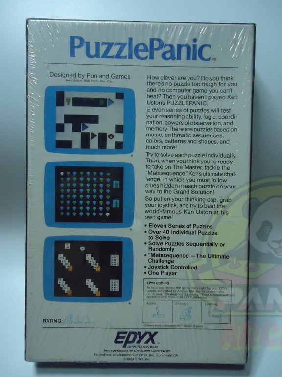 PUZZLE PANIC-ATARI 400/800/1200-NTSC-BRAND NEW.