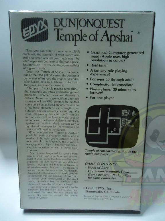 DUNJONQUEST TEMPLE OF APSHA-ATARI 400/800-CASSETTE-NTSC-BRAND NEW.