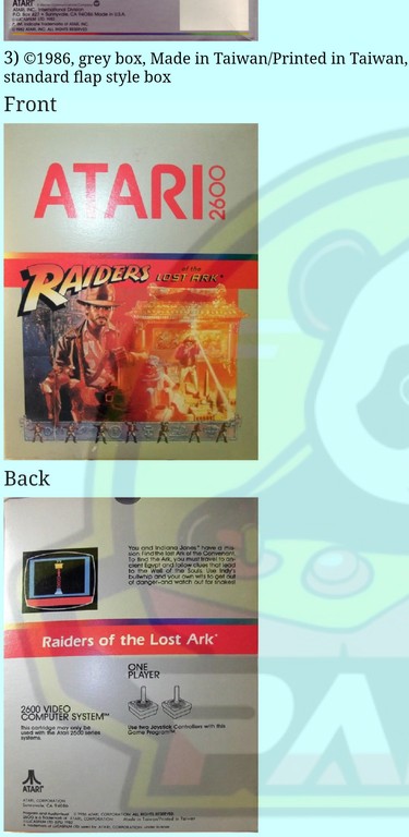 RAIDERS OF THE LOST ARK-ATARI VCS 2600-BRAND NEW-NTSC