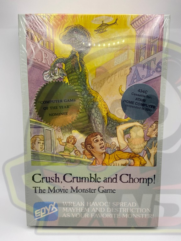 CRUSH, CRUMBLE AND CHOMP THE MOVIE MONSTER GAME-ATARI 400/800-32K -NTSC-BRAND NEW