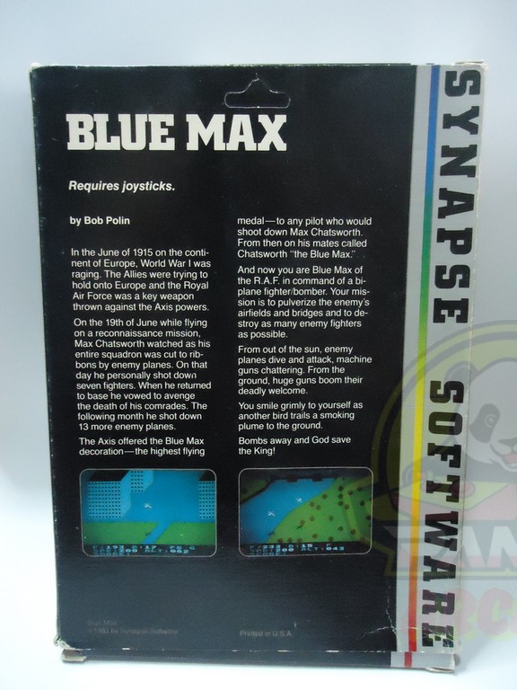 BLUE MAX-ATARI400/800-CASSETTE-NTSC-BRAND NEW.