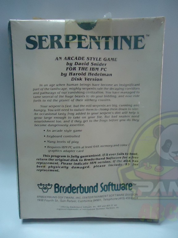 SERPENTINE-ATARI 400/800/1200XL-CARTRIDGE-NTSC-BRAND NEW.