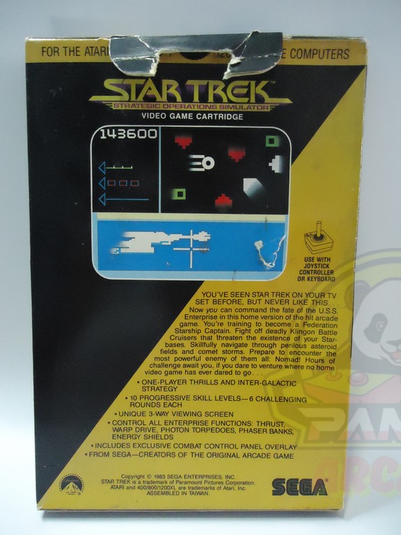 STAR TREK FOR ATARI 400/800/1200XL-CARTRIDGE-NTSC-BRAND NEW.