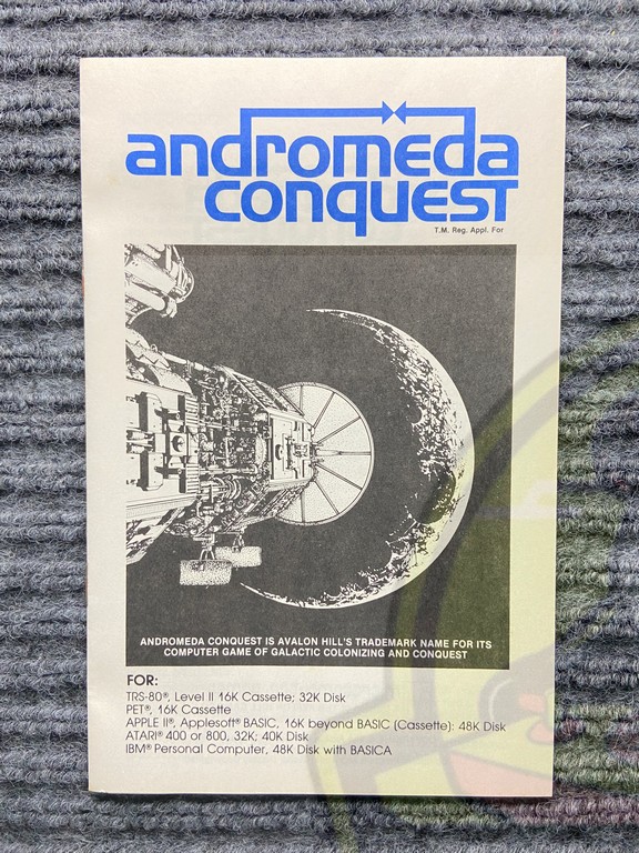 ANDROMEDA CONQUEST-APPLE II-DISKETTE 48K-NTSC-BRAND NEW.