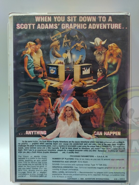 SAGA # 4: VOODOO CASTLE - APPLE 2 -DISKETTE 48K-NTSC-BRAND NEW.