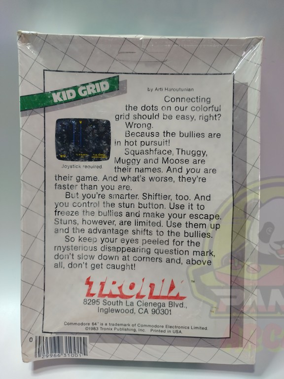 KID GRID-TRONIX-COMMODORE 64 DISKETTE-NTSC-BRAND NEW
