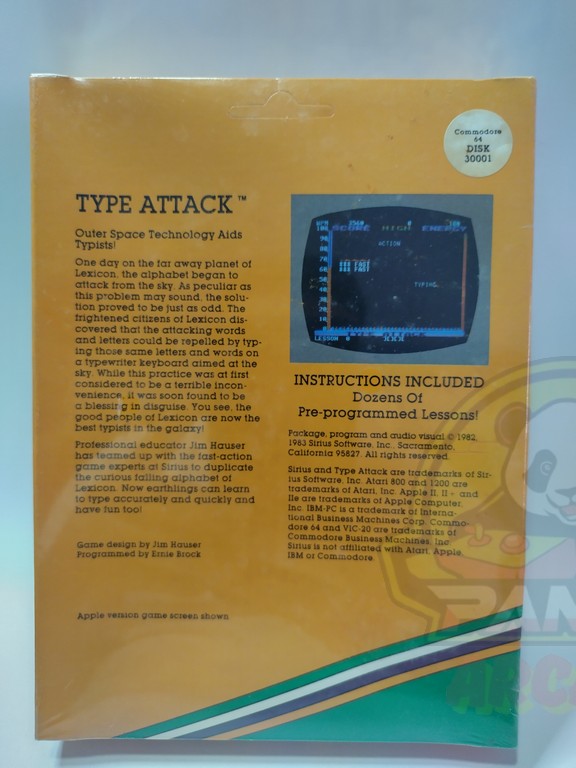 TYPE ATTACK-COMMODORE 64-DISKETTE-NTSC-BRAND NEW.