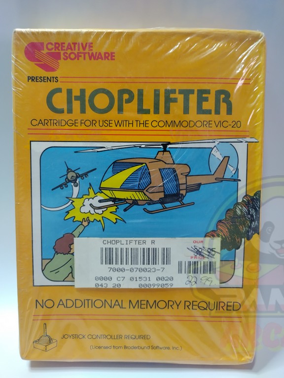 CHOPLIFTER-COMMODORE VIC-20-CARTRIDGE-NTSC- BRAND NEW.