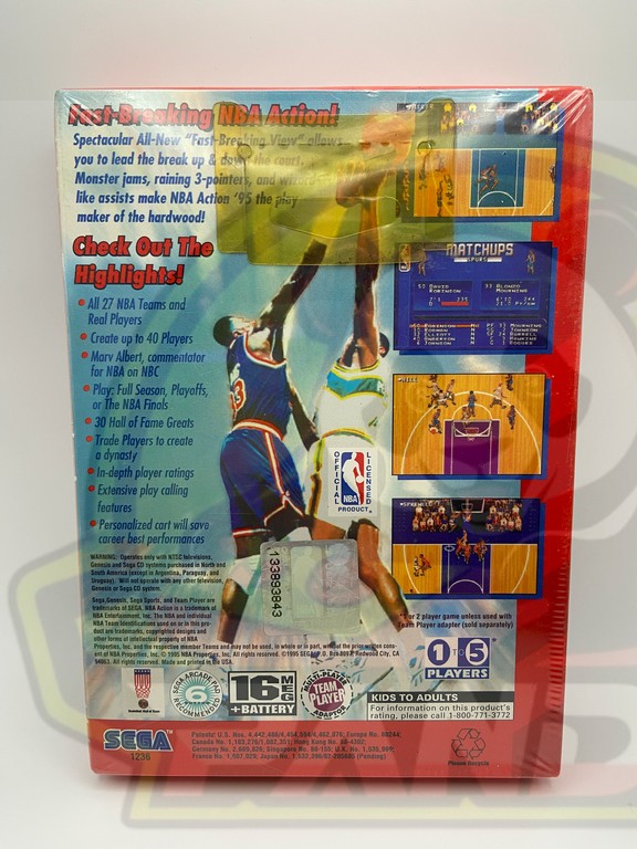 NBA ACTION'95 STARRING DAVID ROBINSON-SEGA GENESIS-NTSC-BRAND NEW.