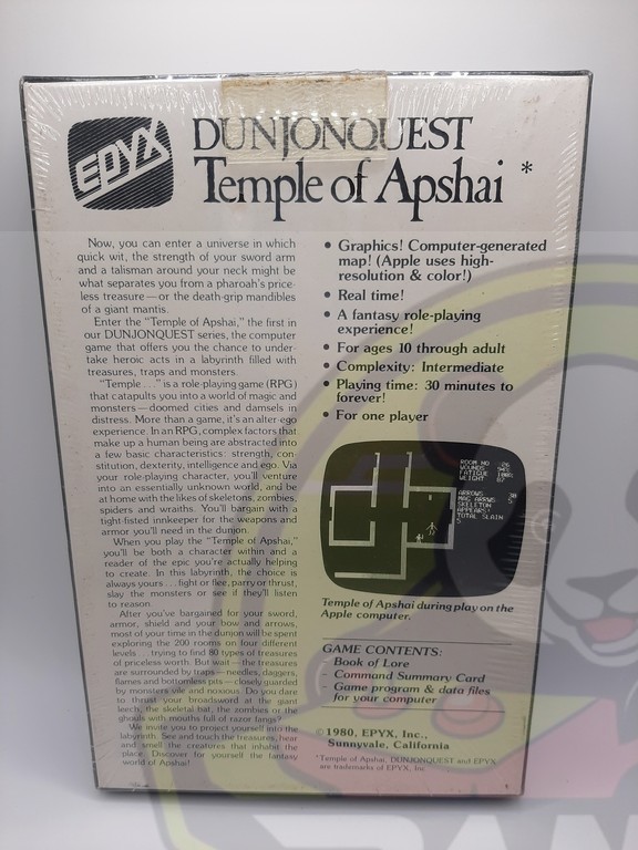 DUNJONQUEST:TEMPLE OF APSHAI-COMMODORE 64-NTSC-BRAND NEW.