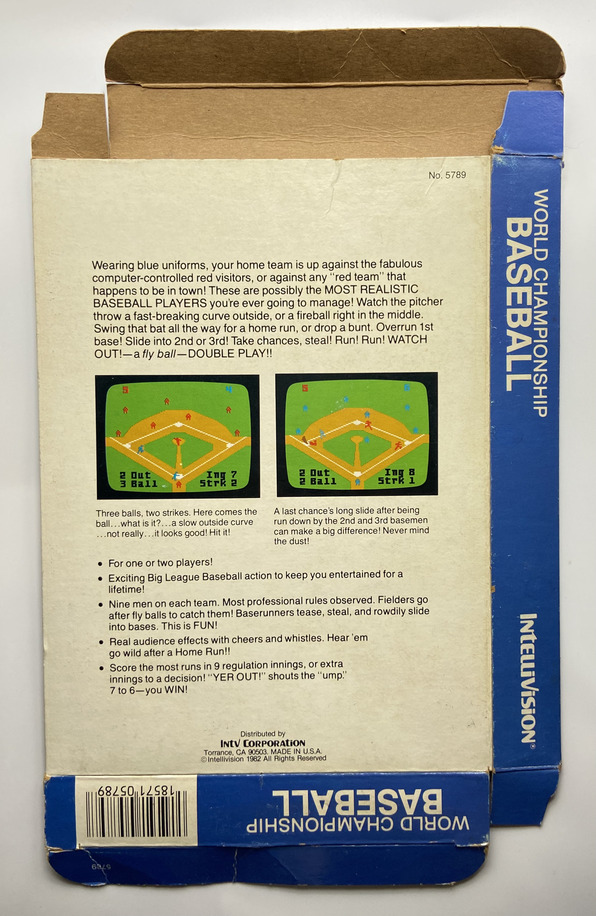 MATTEL INTELLIVISON-WORLD CHAMPIONSHIP BASEBALL.